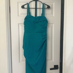 Vixen by Micheline Pitt Turquoise Jawbreaker Wiggle Dress